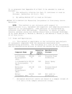 It is proposed that Appendix M of Part 51 be amended to read as follows: 1. The authority citation for Part 51 continues to read as follows: Authority: 42 U.S.C[removed].