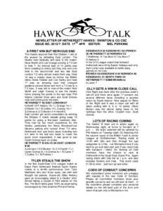 HAWK  TALK NEWSLETTER OF HETHERSETT HAWKS / SWINTON & CO CSC TH