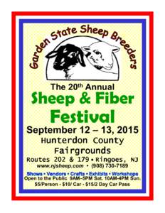 The 20th Annual  Sheep & Fiber Festival September 12 – 13, 2015