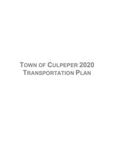 OWN OF ULPEPER RANSPORTATION LAN DEVELOPED BY THE TRANSPORTATION PLANNING DIVISION OF THE
