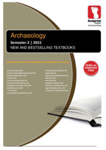 Archaeology Semester 2 | 2015 NEW AND BESTSELLING TEXTBOOKS On the Road of the Winds: An Archaeological History of the Pacific Islands before European Contact - Patrick Vinton Kirch
