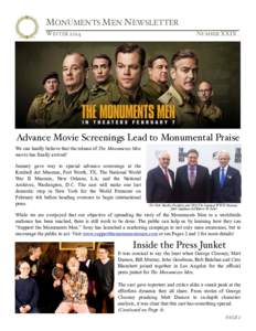 MONUMENTS MEN NEWSLETTER WINTER 2014! !  !