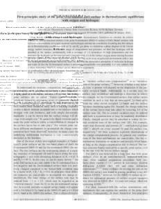 PHYSICAL REVIEW B 69, 045416 共2004兲  First-principles study of the polar O-terminated ZnO surface in thermodynamic equilibrium with oxygen and hydrogen B. Meyer Lehrstuhl fu¨r Theoretische Chemie, Ruhr-Universita¨t