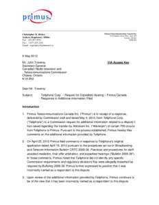 Microsoft Word - CRTC_Teliphone Expedited Hearing Request_Primus Additional Comments_9May12