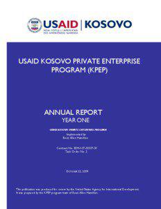 USAID KOSOVO PRIVATE ENTERPRISE PROGRAM (KPEP)