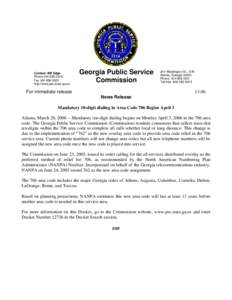 Contact: Bill Edge Phone[removed]Fax[removed]http://www.psc.state.ga.us  Georgia Public Service