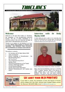 TIMELINES  The Quarterly Newsletter of the Murwillumbah Historical Society Welcome