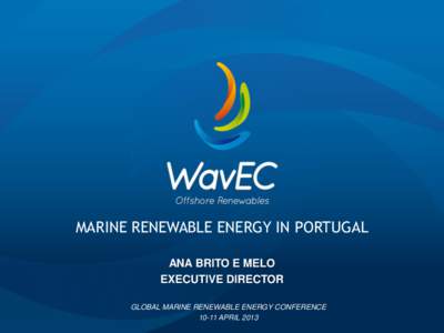 MARINE RENEWABLE ENERGY IN PORTUGAL ANA BRITO E MELO EXECUTIVE DIRECTOR 1