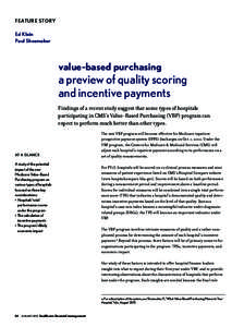 FEATURE STORY Ed Klein Paul Shoemaker value-based purchasing