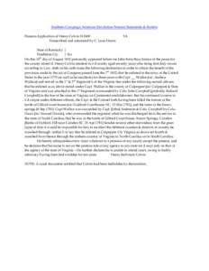 Southern Campaign American Revolution Pension Statements & Rosters Pension Application of Henry Colvin S12600 Transcribed and annotated by C. Leon Harris VA