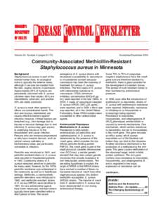 November/December Disease Control Newsletter - Minnesota Dept. of Health