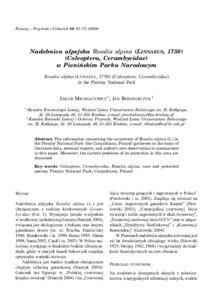 Pieniny – Przyroda i Człowiek 10: 67–[removed]Nadobnica alpejska Rosalia alpina (LINNAEUS, 1758)