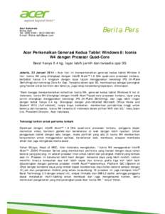 Microsoft Word - 21Jan2014-Iconia W4 Media Release -Bahasa-FINAL