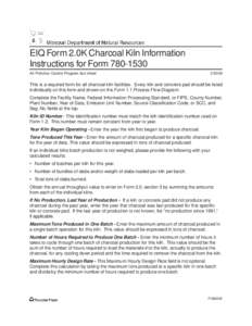 EIQ Form 2.0K Charcoal Kiln Information Instructions for FormAir Pollution Control Program fact sheet