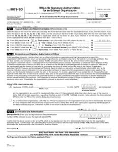 Form  IRS e-file Signature Authorization for an Exempt OrganizationEO