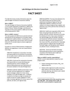 August 27, 2012  Lake Michigan Air Directors Consortium FACT SHEET This Q&A fact sheet provides information about the