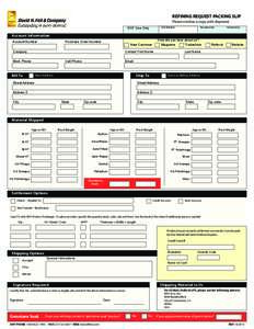 REFINING REQUEST PACKING SLIP  Clear Form Please enclose a copy with shipment. Job Number