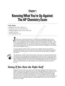 Chapter 1  Knowing What You’re Up Against: The AP Chemistry Exam AL
