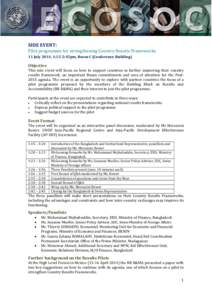 Post-Busan Building Block on Results & Mutual Accountability (BB R&MA)  SIDE EVENT: Pilot programme for strengthening Country Results Frameworks 11 July 2014, 1:15-2:45pm, Room C (Conference Building)