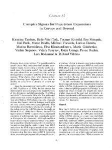 Tambets 2003 Complex Signals for Population Expansions in Europe and Beyond.In.Examining the farming-language dispersal hypothesis