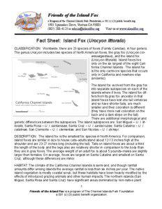 Friends of the Island Fox a Program of the Channel Islands Park Foundation, a 501 (c) (3) public benefit org.