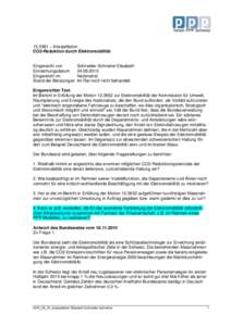 Verein PPP Schweiz – Interpellation CO2-Reduktion durch Elektromobilität  Eingereicht von