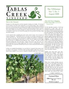 Tablas Creek Vineyard Newsletter Summer 2008