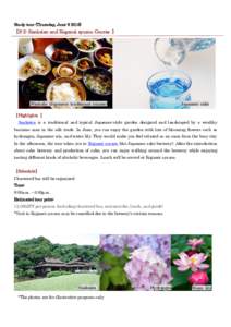 Study tour (Thursday, June)  【S-2: Sankeien and Koganei syuzou Course 】 Washoku (Japanese traditional cuisine)