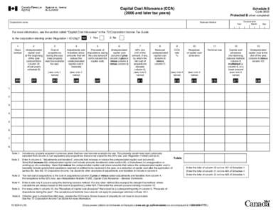 Capital Cost Allowance (CCA[removed]and later tax years)