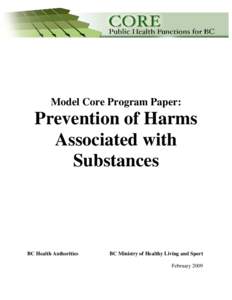 Model Core Program Paper:  Prevention of Harms Associated with Substances