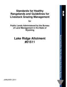 Office, Wind Riverrn Basin District, Wyoming  Standards for Healthy Rangelands and Guidelines for Livestock Grazing Management for