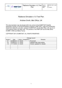 Radiance Simulator v1.0 Test Plan Doc ID Version Date