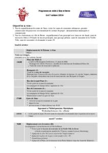 !  ! Programme de visite à Sion et Berne 6 et 7 octobre 20134 !