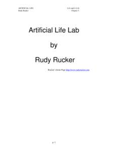 Artificial Life, Chapter One