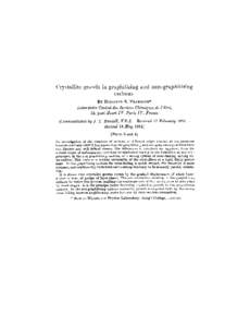 Crystallite growth in graphitizing and non-graphitizing carbons BY ROSALIND E. FRANKLIN+ Laboratoire Central des Services Chimiques de I’Etat, 12, quai Henri I V , Paris I V , France