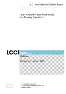 Level 4 Award in Business Finance and Banking Operations Syllabus _Friday 23 September_ Formatted