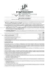 Universal Partners Limited  (Incorporated in the Republic of Mauritius) (Registration numberC1/GBL) SEM share code: UPL.N0000 JSE share code: UPL