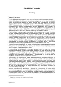 Introductory remarks - BIS Papers No 31, December 2006.