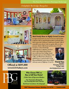 The East Bay’s Premier Boutique Brokerage  Delightful Rockridge Bungalow Ideal Family Home in Highly Coveted Location