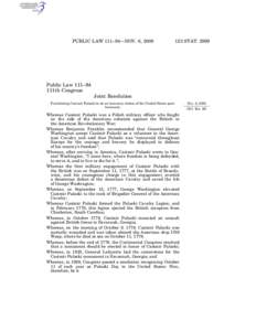 PUBLIC LAW 111–94—NOV. 6, [removed]STAT[removed]Public Law 111–94 111th Congress