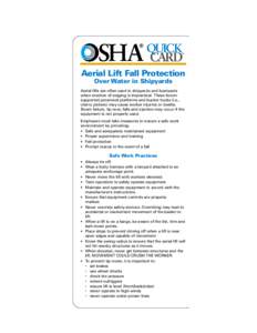 OSHA AERIAL LIFT FALL PROTION OVER WATER IN SHIPYARDS:OSHA MOLD
