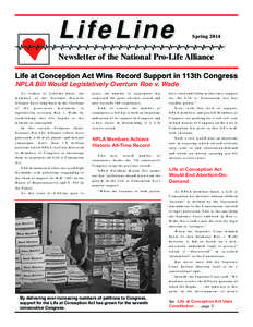 LifeLine  Spring 2014 Newsletter of the National Pro-Life Alliance