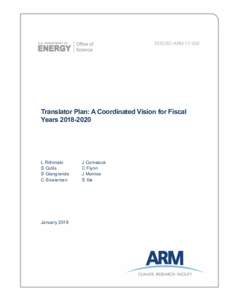 DOE/SC-ARMTranslator Plan: A Coordinated Vision for Fiscal YearsL Riihimaki
