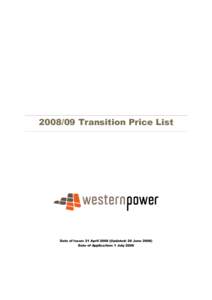 Transition Price List