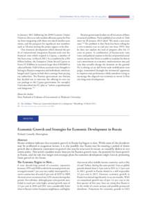 RUSSIAN ANALYTICAL DIGEST No. 133, 18 July[removed]in January[removed]following the 2009 Customs Union). However, there are only modest efficiency gains for Russia from integrating with those two much smaller economies, and 