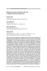 ARTICLE  Communicated by Kechen Zhang Efficient Learning and Feature Selection in High-Dimensional Regression