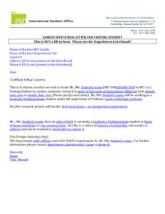 Sample Invitation Letter 2012