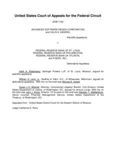 United States Court of Appeals for the Federal CircuitADVANCED SOFTWARE DESIGN CORPORATION and CALIN A. SANDRU, Plaintiffs-Appellants,