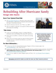 www.Region2Coastal.com  Rebuilding After Hurricane Sandy Stronger. Safer. Smarter. Know Your Updated Flood Risk  Visit www.Region2Coastal.com information about Advisory Base