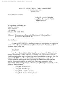 [removed]FERC PDF (Unofficial[removed]FEDERAL ENERGY REGULATORY COMMISSION WASHINGTON D.C[removed]December 20, 2010 OFFICE OF ENERGY PROJECTS